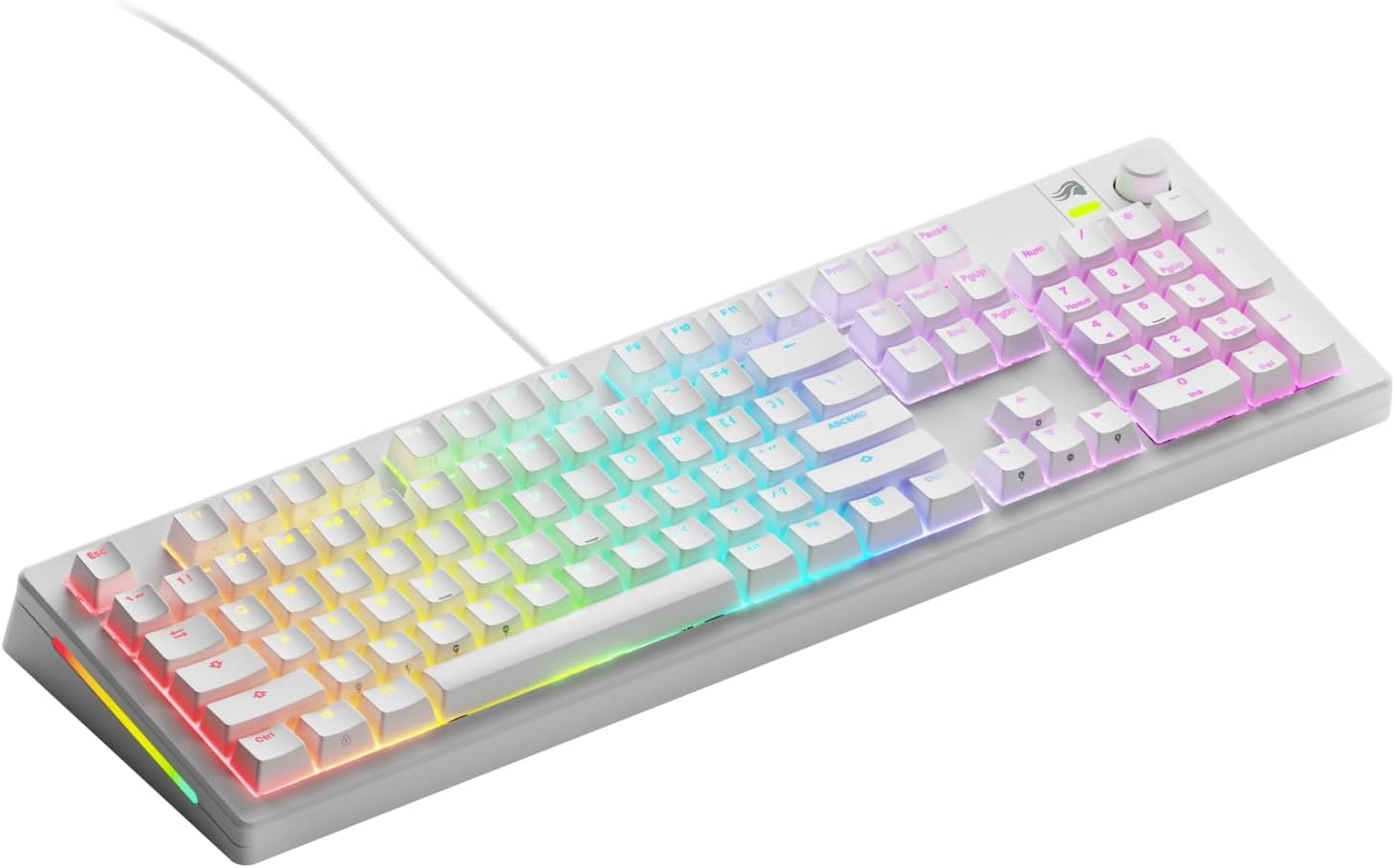 Glorious GMMK 3 HE 100% Prebuilt Mechanical Gaming Keyboard White – Hall Effect Magnetic Switches, Rapid Trigger, 8K Polling Rate, Hot-Swappable, RGB Lighting, Full-Size Keyboard with USB-C