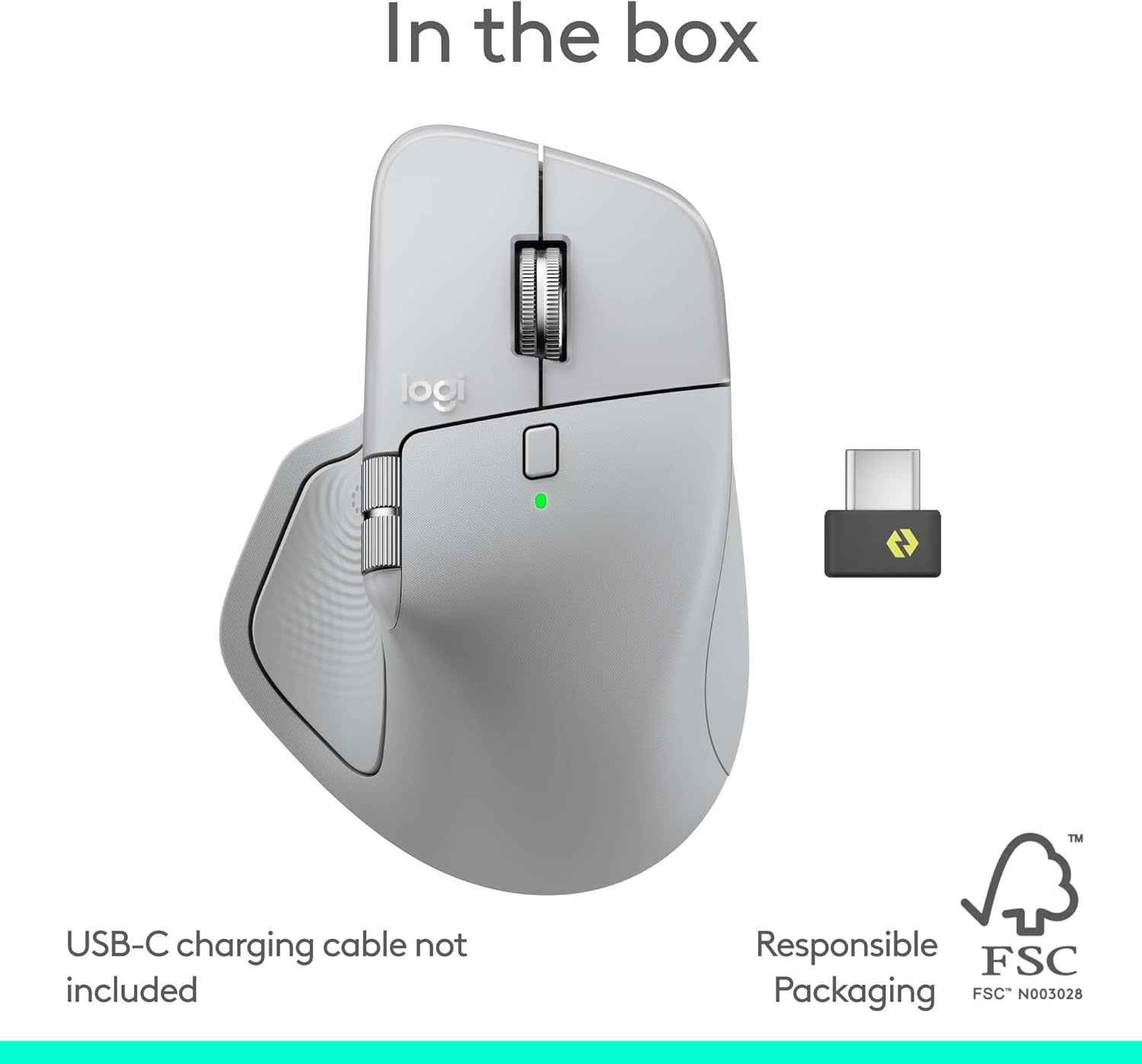 ماوس Logitech MX Master 4 اللاسلكي المتطور، ردود فعل لمسية قابلة للتخصيص، اختصارات حلقة الإجراءات، مستشعر Darkfield بدقة 8,000 نقطة لكل بوصة، تمرير MagSpeed، Bluetooth وLogi Bolt، رمادي فاتح