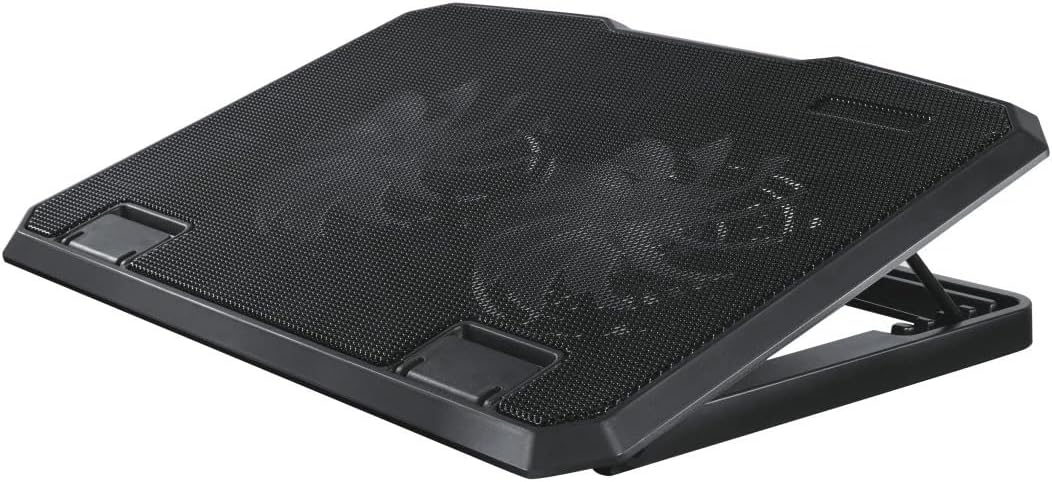 Hama Black Metal Tilt Laptop Cooler for up to 15.6" Laptops , Dual Quiet Cooling Fans , Metal Design , Adjustable Tilt , USB Powered – Black