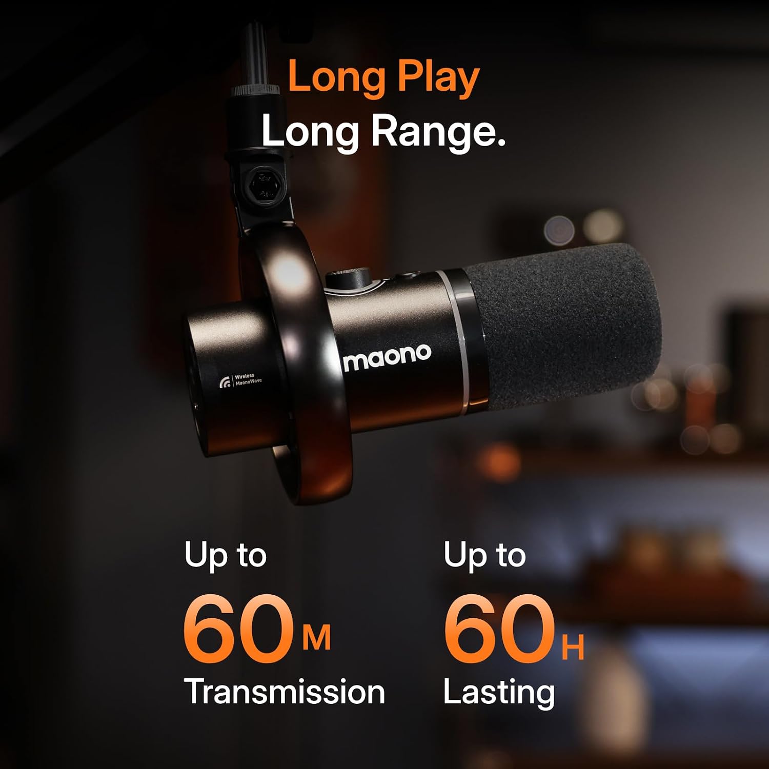 MAONO PD200W Hybrid Podcasting Microphone with Desktop Stand, Wireless USB XLR Dynamic Mic, Cardioid, Noise Cancelling