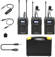 BOYA BY‑WM8 Pro-K2 UHF Dual-Channel Wireless Microphone System – 48‑Channel Receiver, Handheld + Lavalier, LCD, Headphone Jack