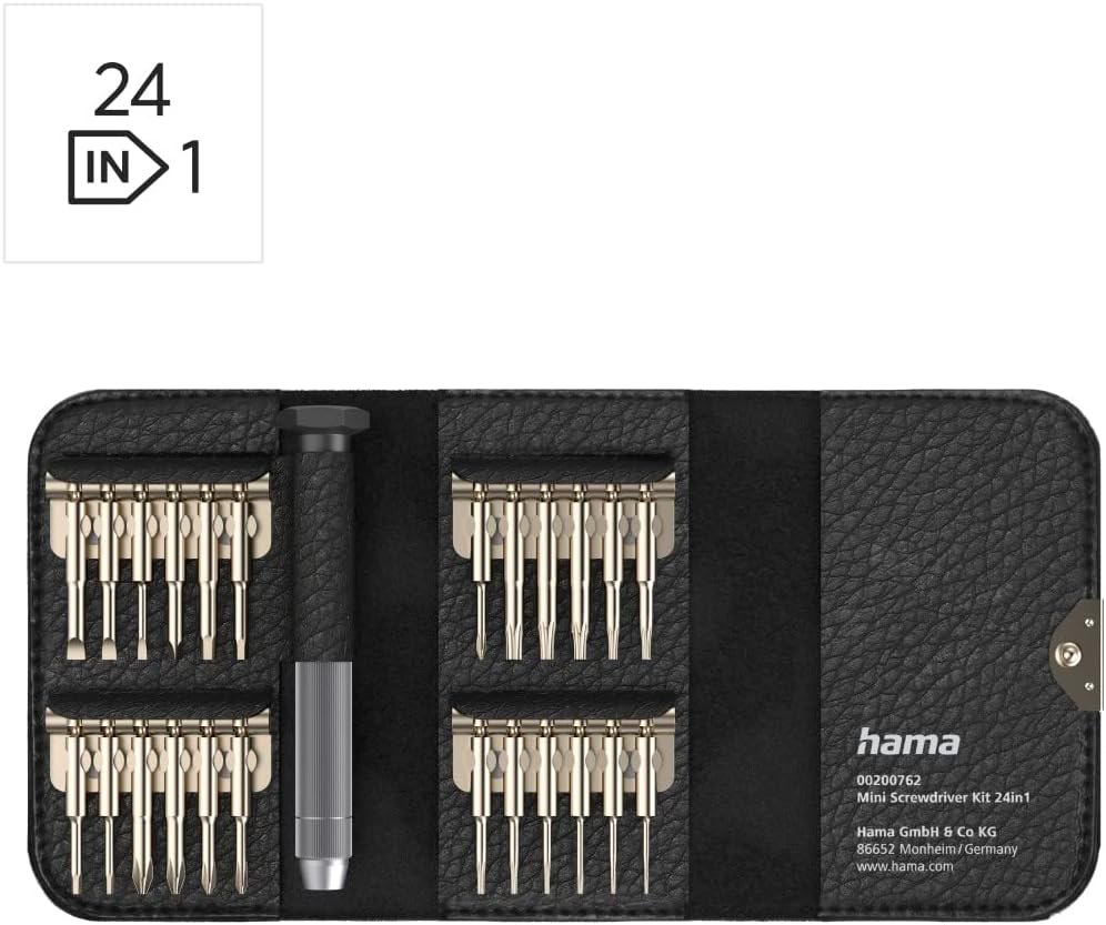 Hama 24-in-1 Mini Screwdriver Set – Precision Tool Kit for Electronics & Small Repairs
