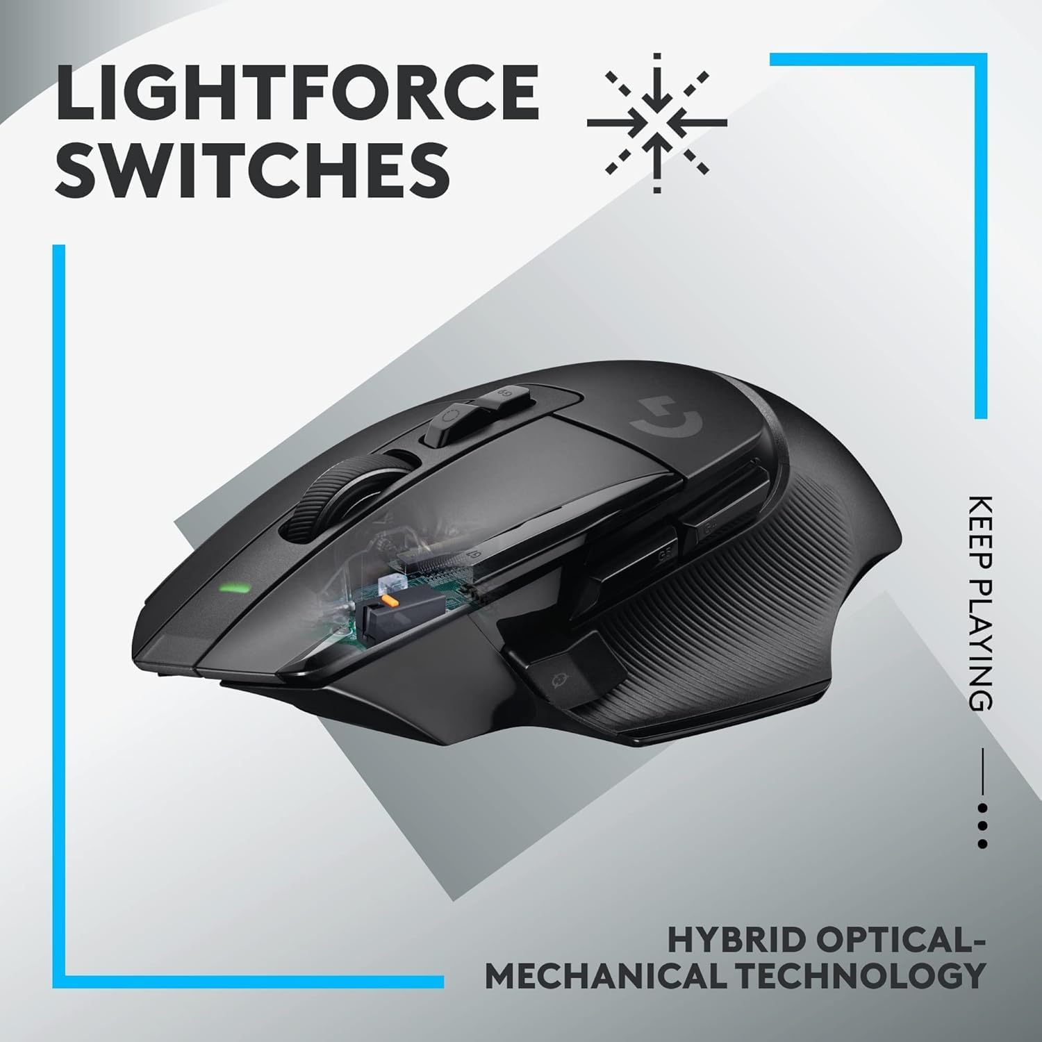 Logitech G502 X LIGHTSPEED Wireless Gaming Mouse – LIGHTFORCE Hybrid Switches, HERO 25K Sensor - 13 Programmable Buttons - 140-Hour Battery Life