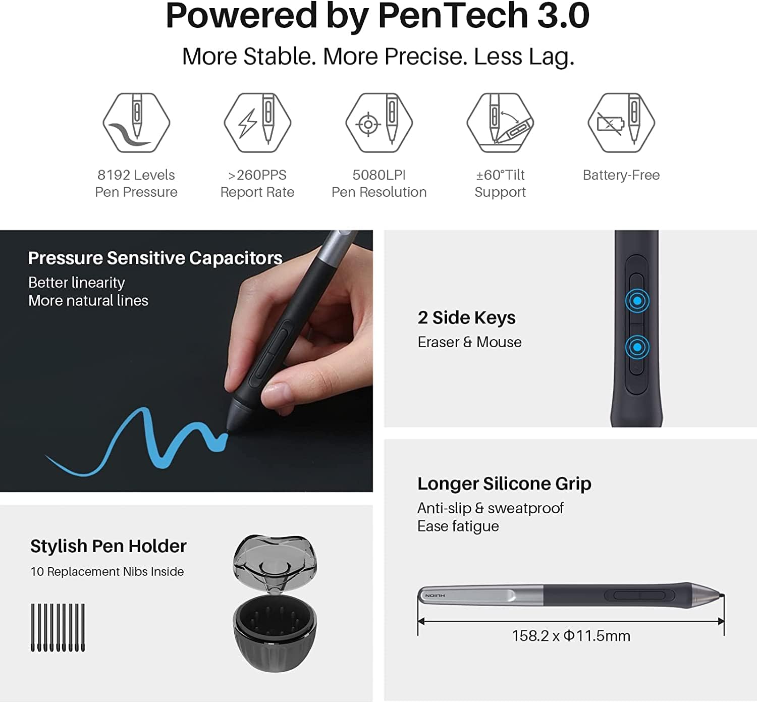HUION 2023 New Inspiroy 2 L H1061P Graphics Tablet with 3 Group Keys + Scroller and Battery-Free Pen PW110, 10.5 x 6.56 inches Pen Tablet for Mac, Windows, Chrome OS, Harmony OS, Linux & Android