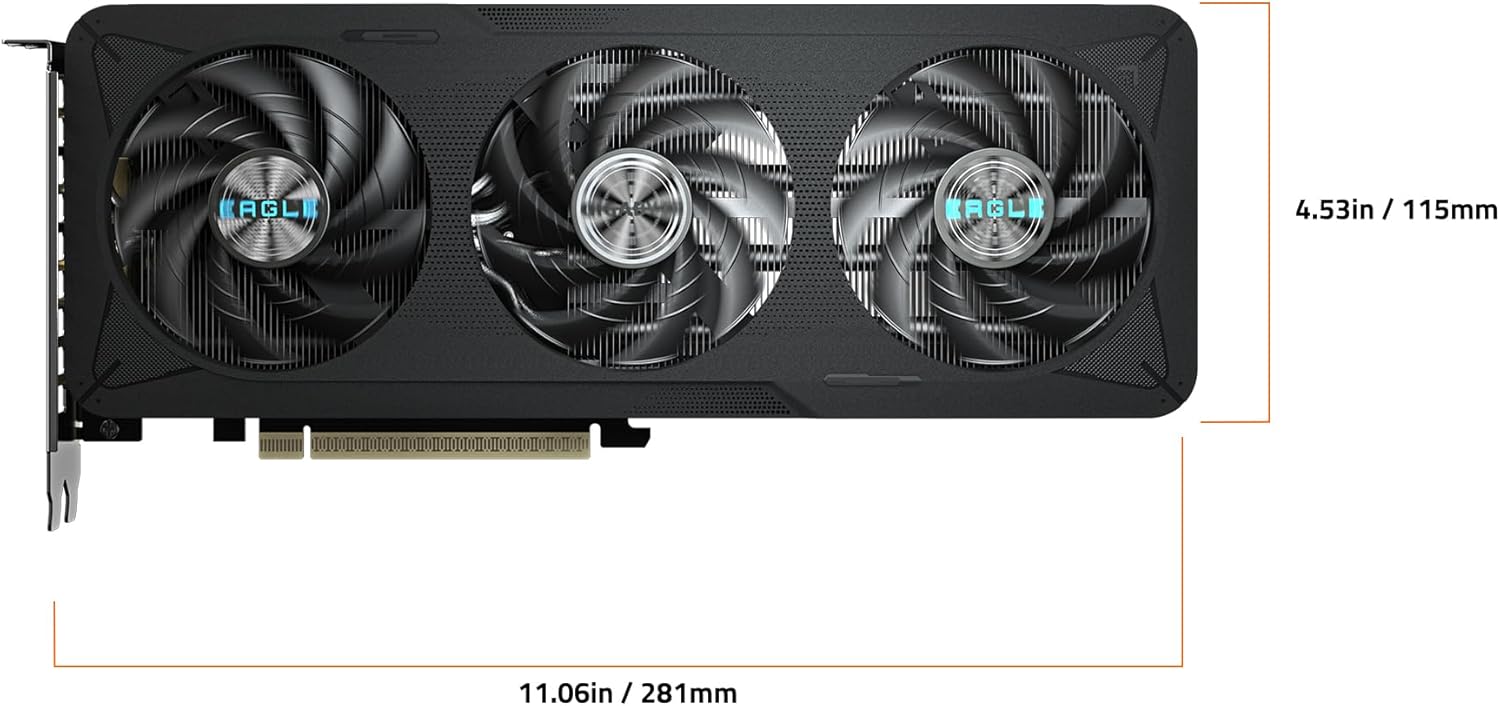 GIGABYTE GeForce RTX 5060 EAGLE MAX OC 8GD – 8 GB GDDR7, 128-bit, PCIe 5.0, 2550 MHz Boost, WINDFORCE Cooling, DisplayPort 2.1b×3 & HDMI 2.1b
