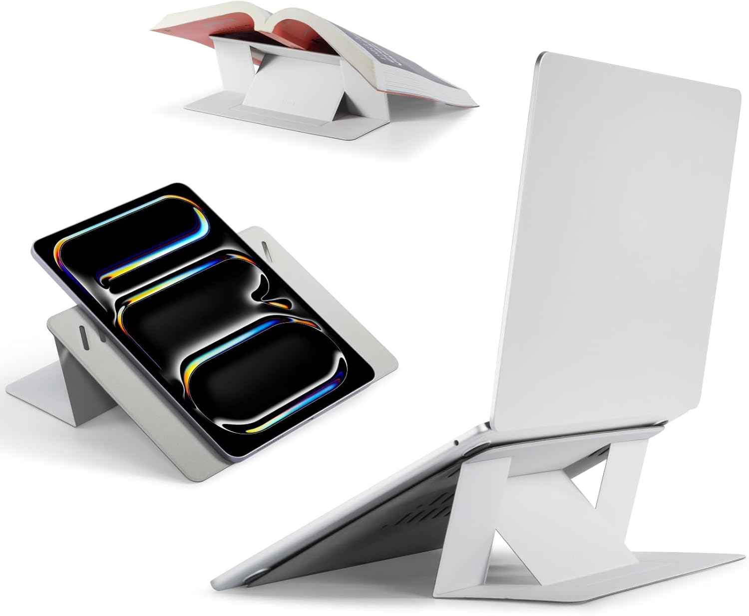 MOFT Invisible Laptop Stand for Desk, Stick-Free Tablet and Computer Stand with Dual-Angle, Foldable&Portable Laptop Riser Holder, Fits 7-11" Tablets&11-14" Laptops, Misty Cove