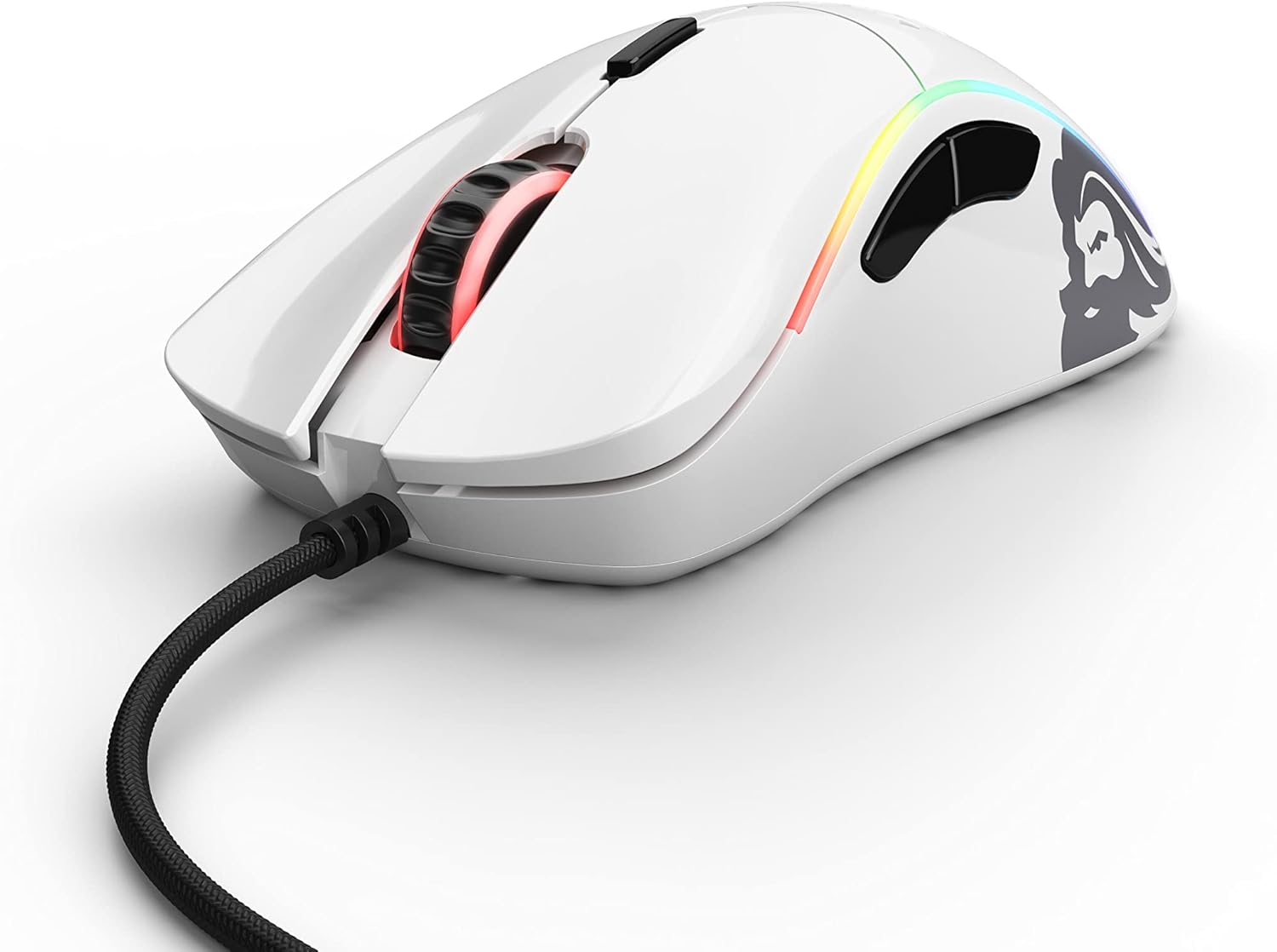 فأرة الألعاب Glorious Model D، فائقة الخفة بوزن 68 جرام مع تصميم خلية النحل، إضاءة RGB، سلكية، تصميم مريح لليد اليمنى، مستشعر عالي الدقة، كابل Ascended، أقدام PTFE، أسود لامع