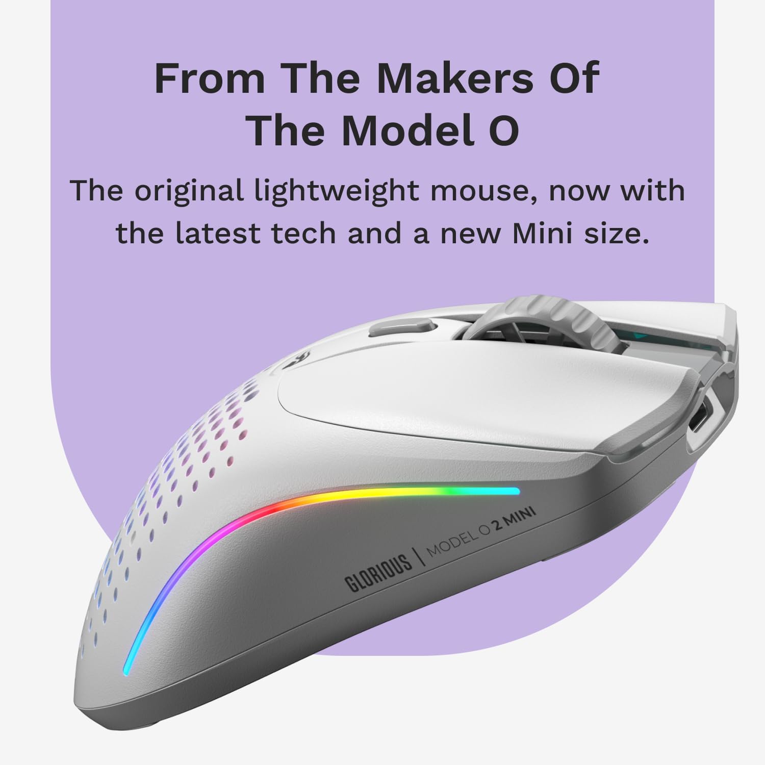 Glorious Model O 2 Mini Wireless Gaming Mouse, 57g Ultra-Lightweight, 26K Optical Sensor, Dual Wireless 2.4GHz & Bluetooth 5.2, Up to 210H Battery, 80M Clicks, 6 Programmable Buttons, FPS Gaming Mouse