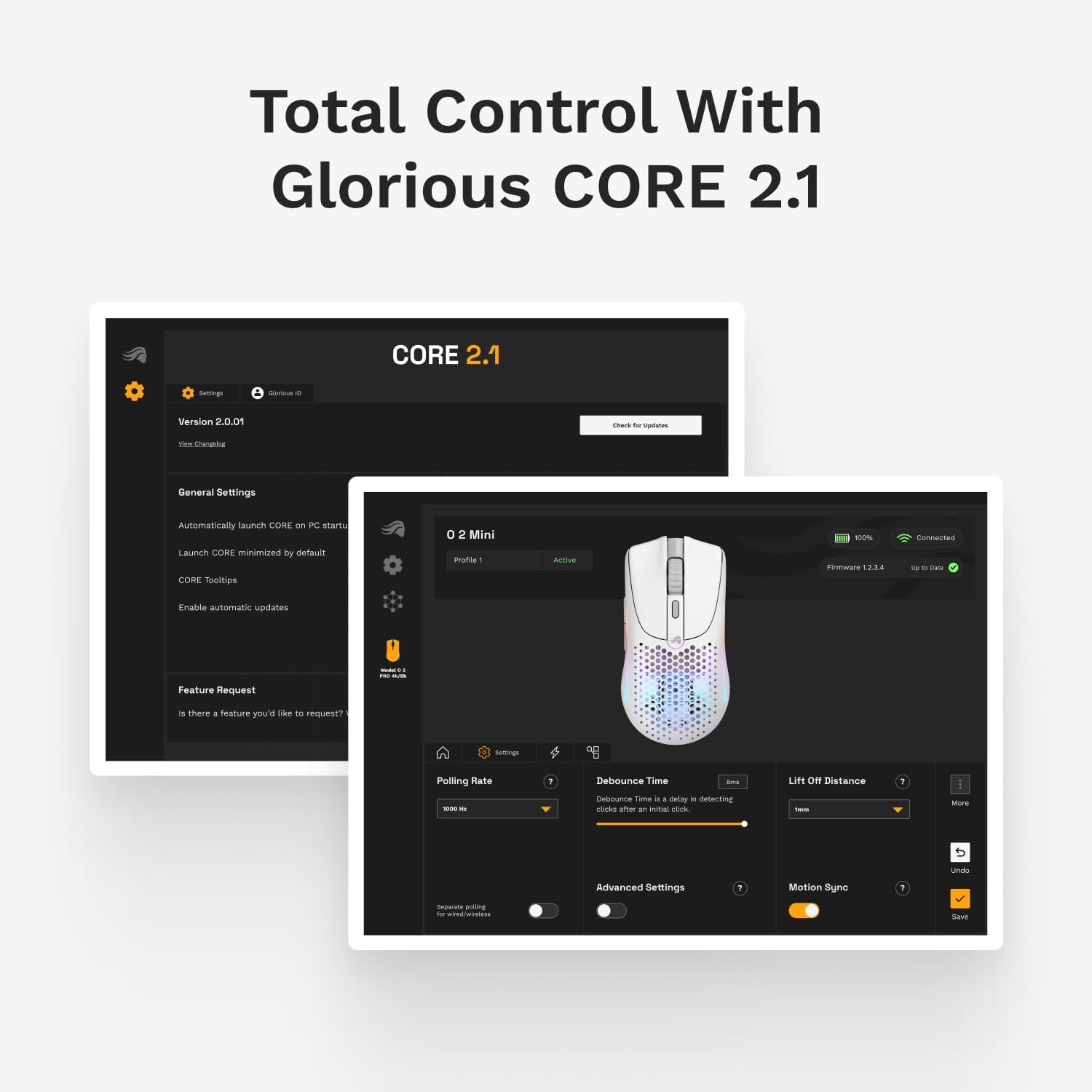 Glorious Model O 2 Mini Wireless Gaming Mouse, 57g Ultra-Lightweight, 26K Optical Sensor, Dual Wireless 2.4GHz & Bluetooth 5.2, Up to 210H Battery, 80M Clicks, 6 Programmable Buttons, FPS Gaming Mouse