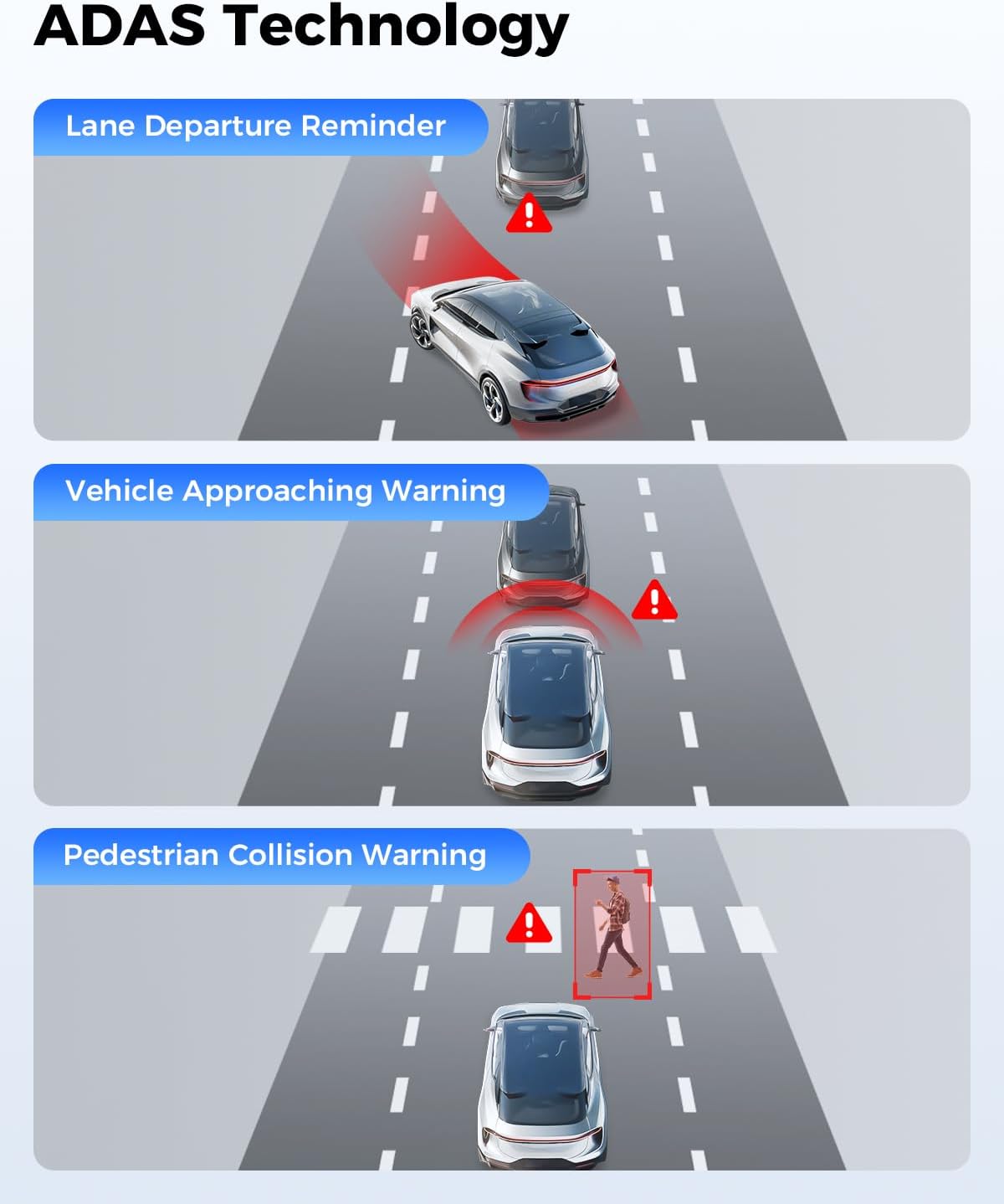 Lingdu V620 4K Front and Rear Dash Cam – WiFi6, 4K+1K HDR, 64GB Card Included, Voice Control, ADAS, GPS, Night Vision, Motion Detection, 24H Parking Mode, Upgraded Timeline Playback APP