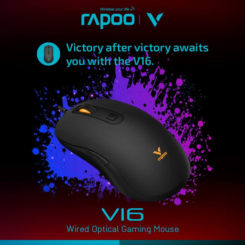 Rapoo V16 Gaming Optical Mouse - Black