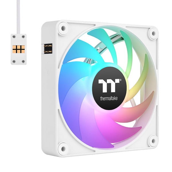 Thermaltake CT120 EX ARGB Sync PC Cooling Fan White (3-Fan Pack), Magnetic Connection, 5V Motherboard Sync, 16.8 Million Colors 9 Addressable LEDs, 120 mm Case/Radiator Fan