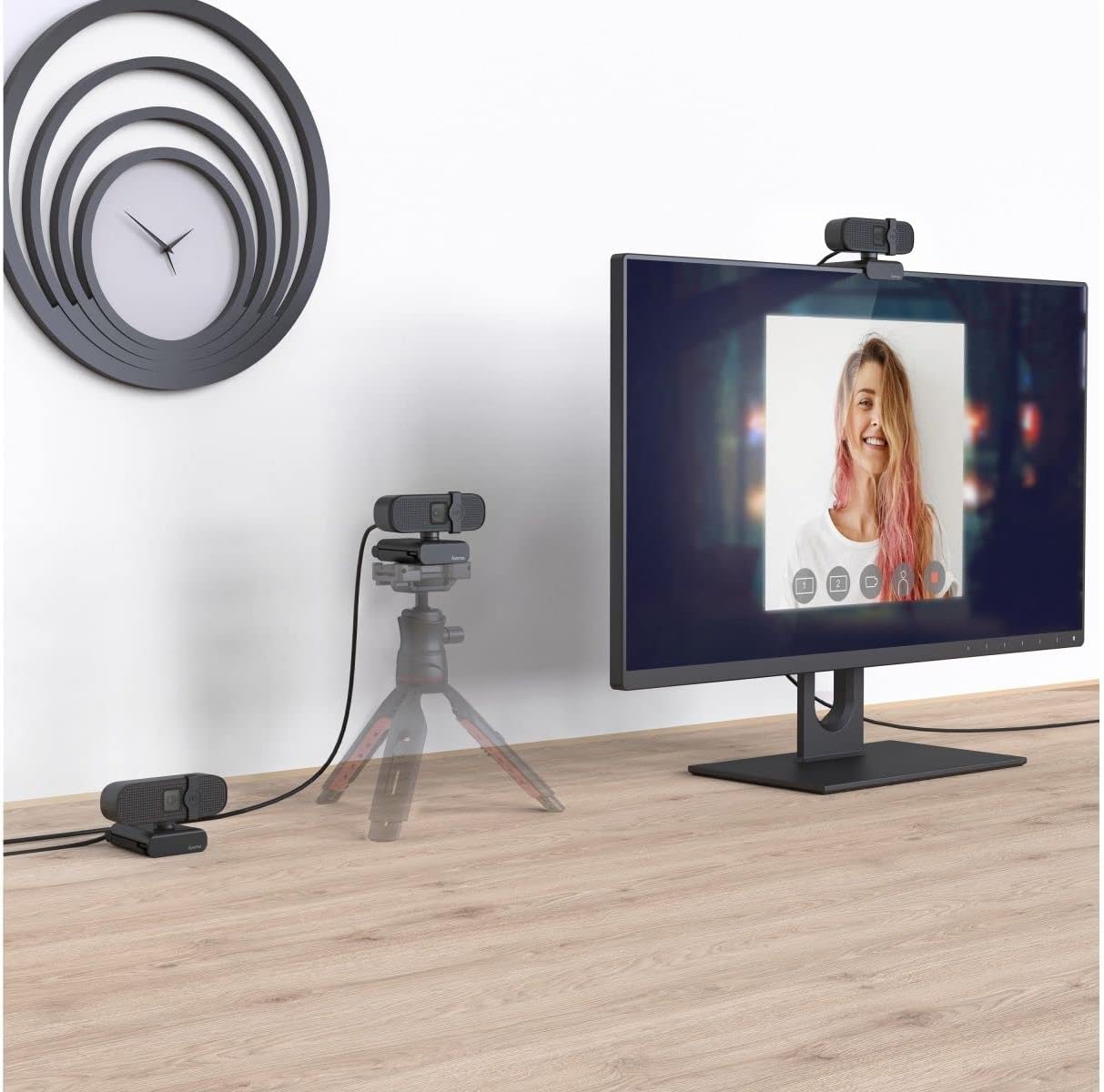 Hama 139991 C-400 Full HD 1080p Webcam – Integrated Microphone, Privacy Cover, 70° Field of View