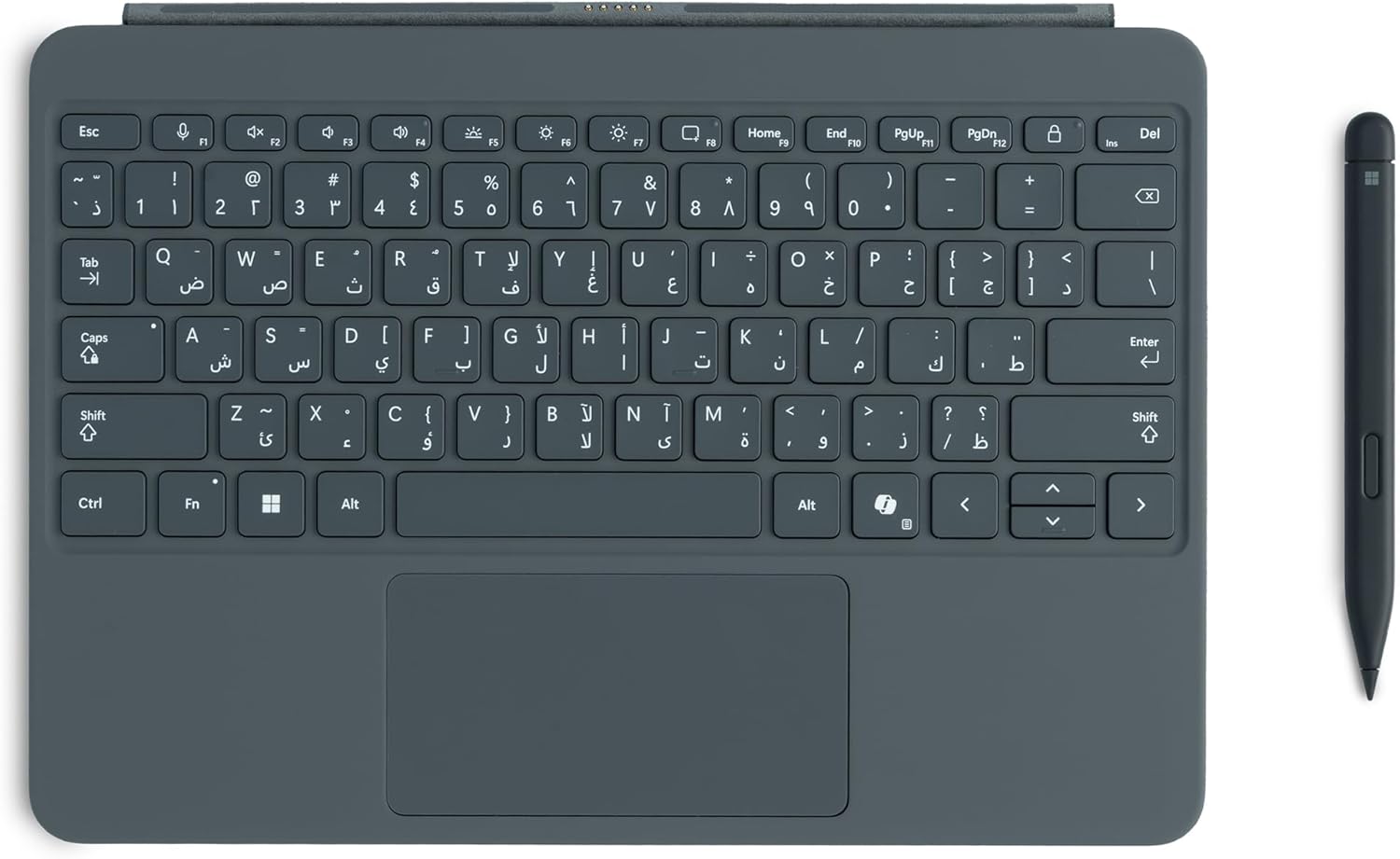 لوحة مفاتيح Microsoft Surface Pro‏ مقاس 12 بوصة مع حزمة قلم Slim، لوحة مفاتيح كاملة الحجم بإضاءة خلفية، لوحة لمس دقيقة، قلم Surface Slim، مفتاح Copilot مخصص، لجهاز Surface Pro مقاس 12 بوصة – Slate