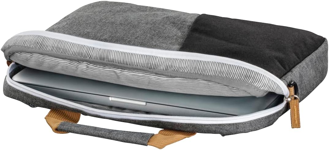Hama Florence Laptop Bag for 14.1" Laptop , Padded Notebook & Tablet Compartment , Organizer Pocket , Adjustable Shoulder Strap , Polyester , Black/Grey