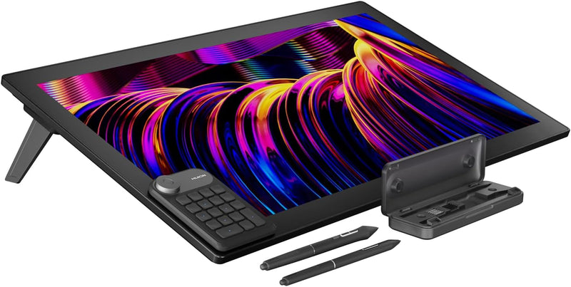 HUION Kamvas Pro 27 - شاشة عرض قلم بدقة 4K UHD مع قلم بدون بطارية، ومجموعة ألوان Adobe RGB بنسبة 99%، وحامل قابل للتعديل للفن والتصميم الرقمي الاحترافي