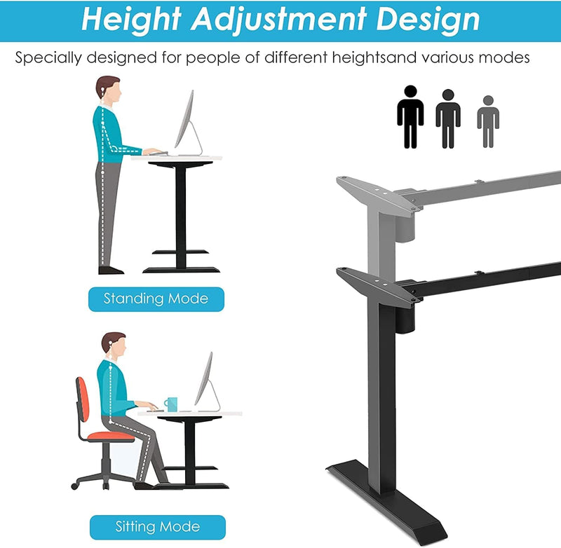 Avetron Electric Single Motor Sit Stand Automatic Height Adjustable Office Home PC Gaming Desk Table