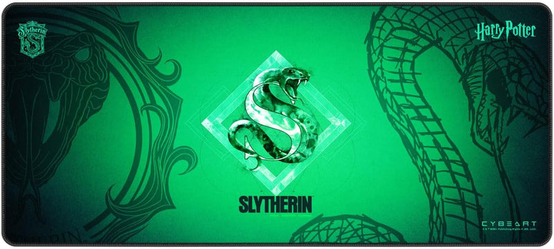 Cybeart | Slytherin Gaming Desk Mat (XXL - 900x400x4mm) | Waterproof, Never Slip Base, Stitched Edges, Esports Grade