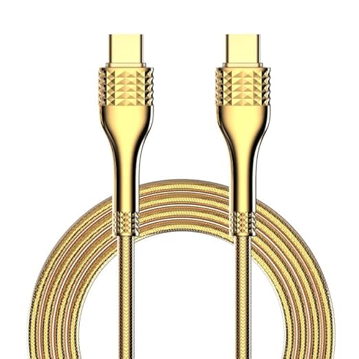 كابل LDNIO LC652C-100W من USB-C إلى USB-C بسرعة نقل بيانات 480 ميجابايت في الثانية، طول 2 متر، نوع رقائق الألمنيوم المنسوج، شحن سريع من نوع C