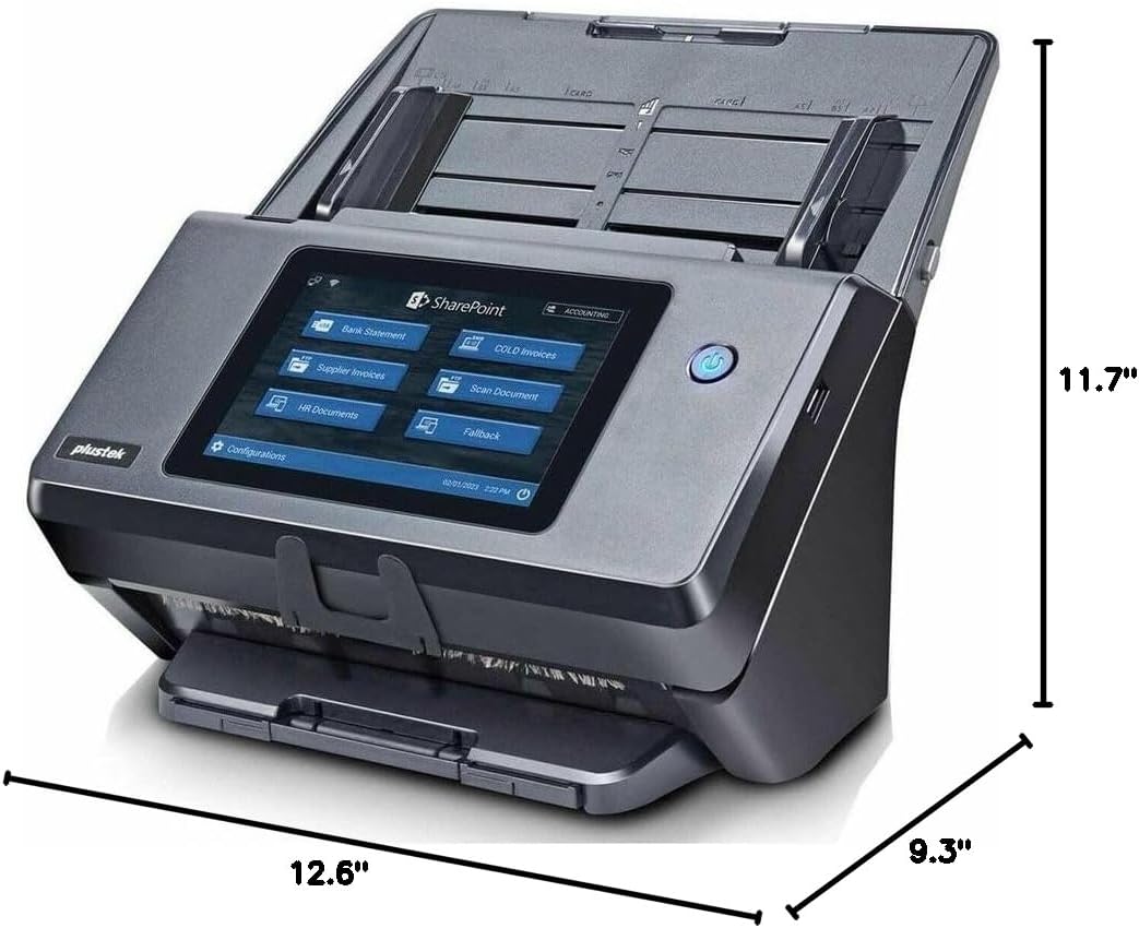 Plustek eScan A450 Pro Standalone Network Document Scanner , 60 ppm / 120 ipm , 7" Touchscreen , 100-Sheet ADF , Built-in OCR , Wi-Fi & Ethernet