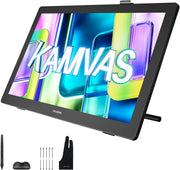شاشة قلم HUION Kamvas 22 (الجيل الثالث) بحجم 21.5 بوصة بدقة 2.5K QHD، شاشة IPS بتردد 90 هرتز، قلم PenTech 4.0 مع 16,384 مستوى ضغط، زجاج Canvas 2.0، منفذ USB-C، متوافقة مع ويندوز، ماك أو إس، لينكس وأندرويد