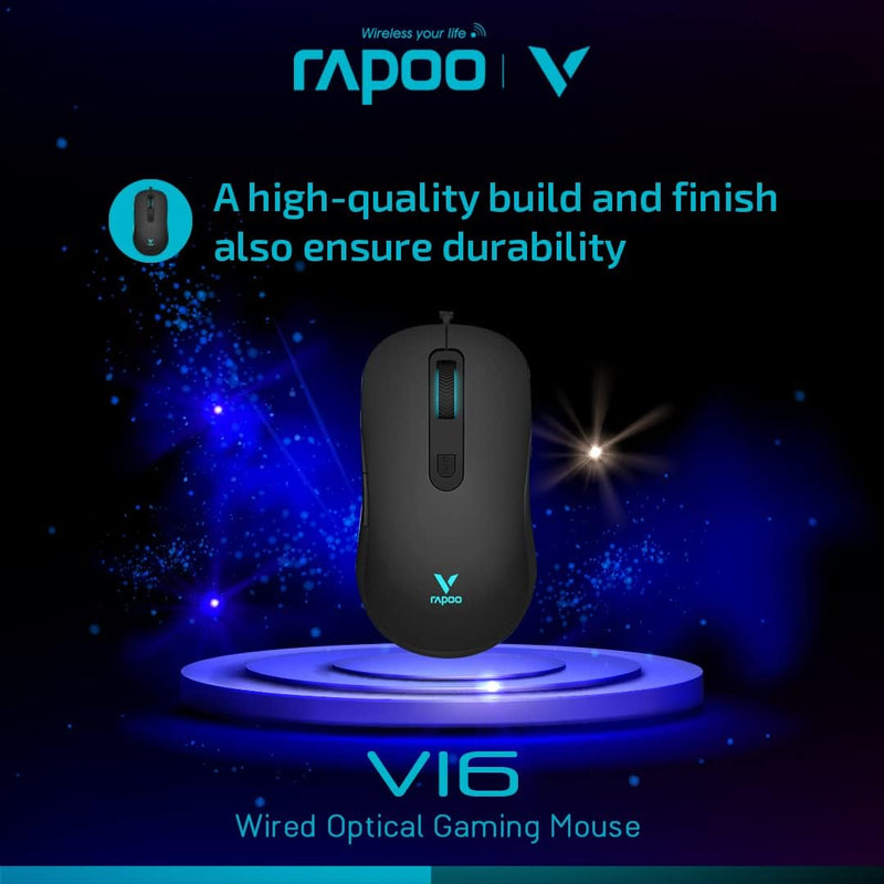 Rapoo V16 Gaming Optical Mouse - Black