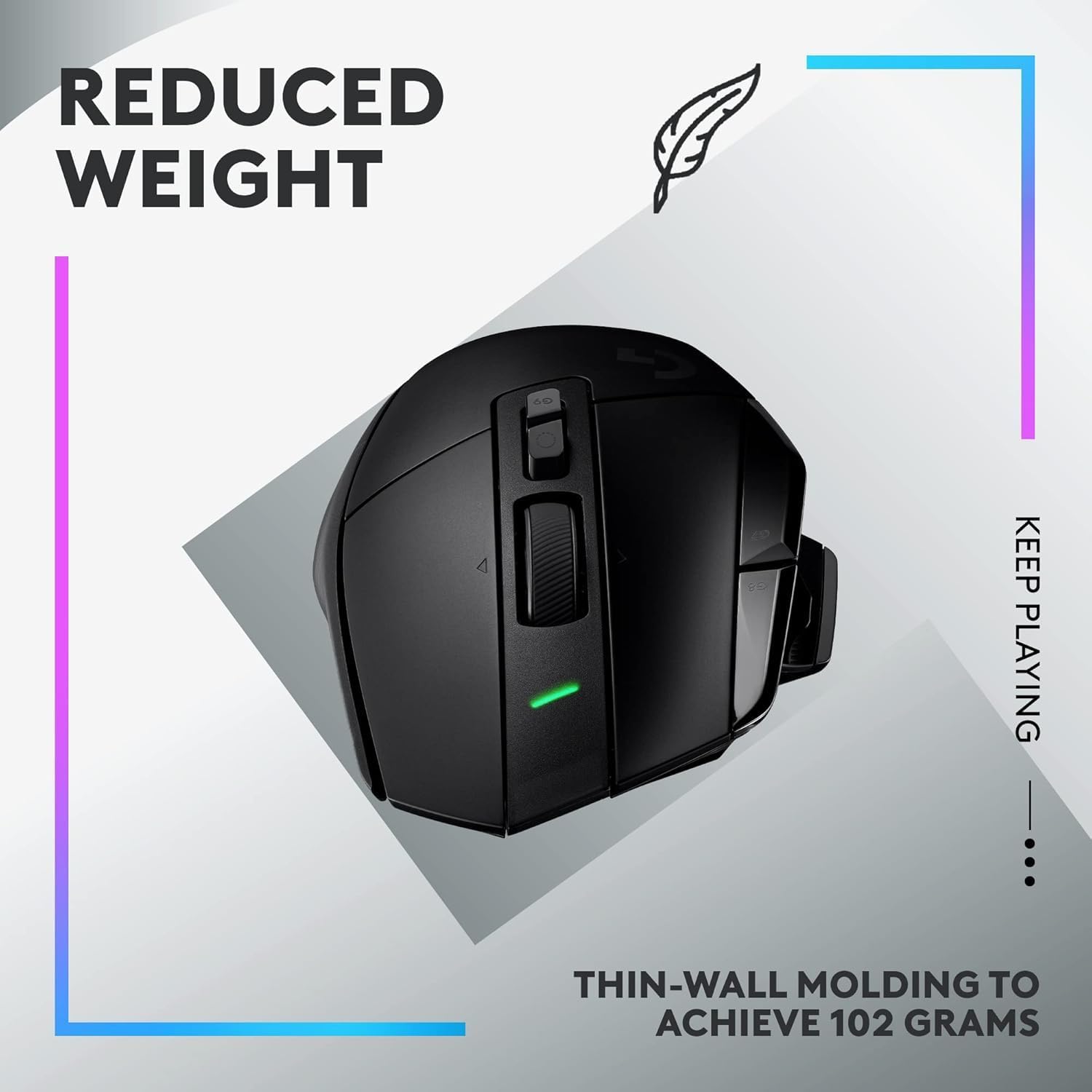 Logitech G502 X LIGHTSPEED Wireless Gaming Mouse – LIGHTFORCE Hybrid Switches, HERO 25K Sensor - 13 Programmable Buttons - 140-Hour Battery Life