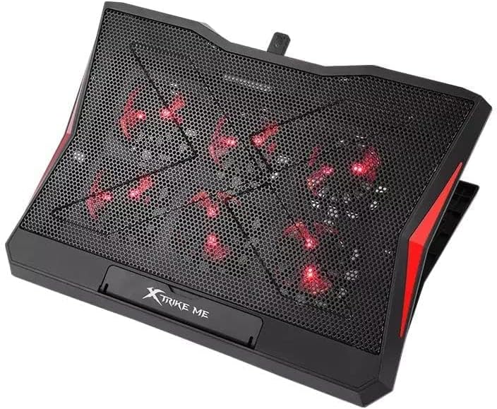 XTRIKE ME FN811 Laptop Cooling Pad Stand – 6 x RED Led Fans – 2 USB Ports – Support UP 17 Inch