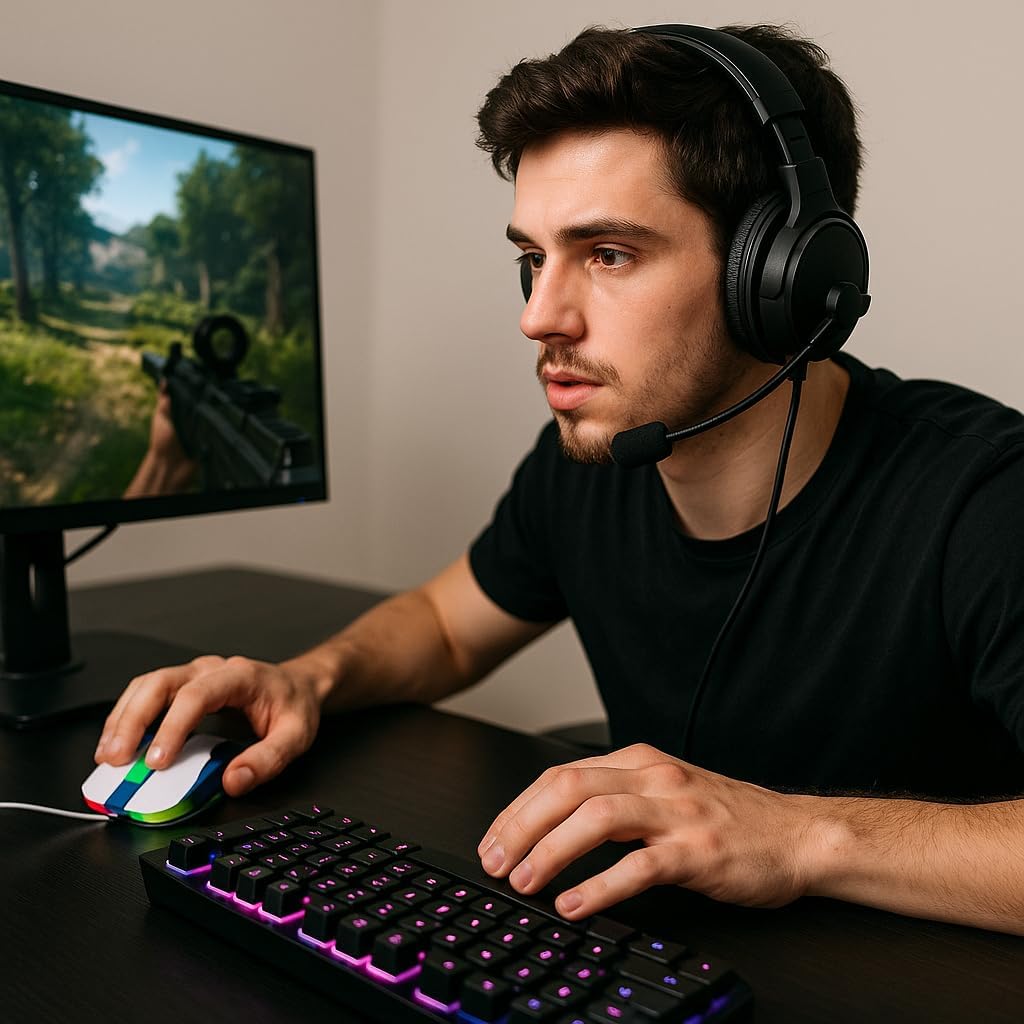 XtrickMe GM-227 Wired Gaming Mouse with 7 Color Backlit, Ergonomic Design, 6 Buttons, 4 Adjustable DPI Levels