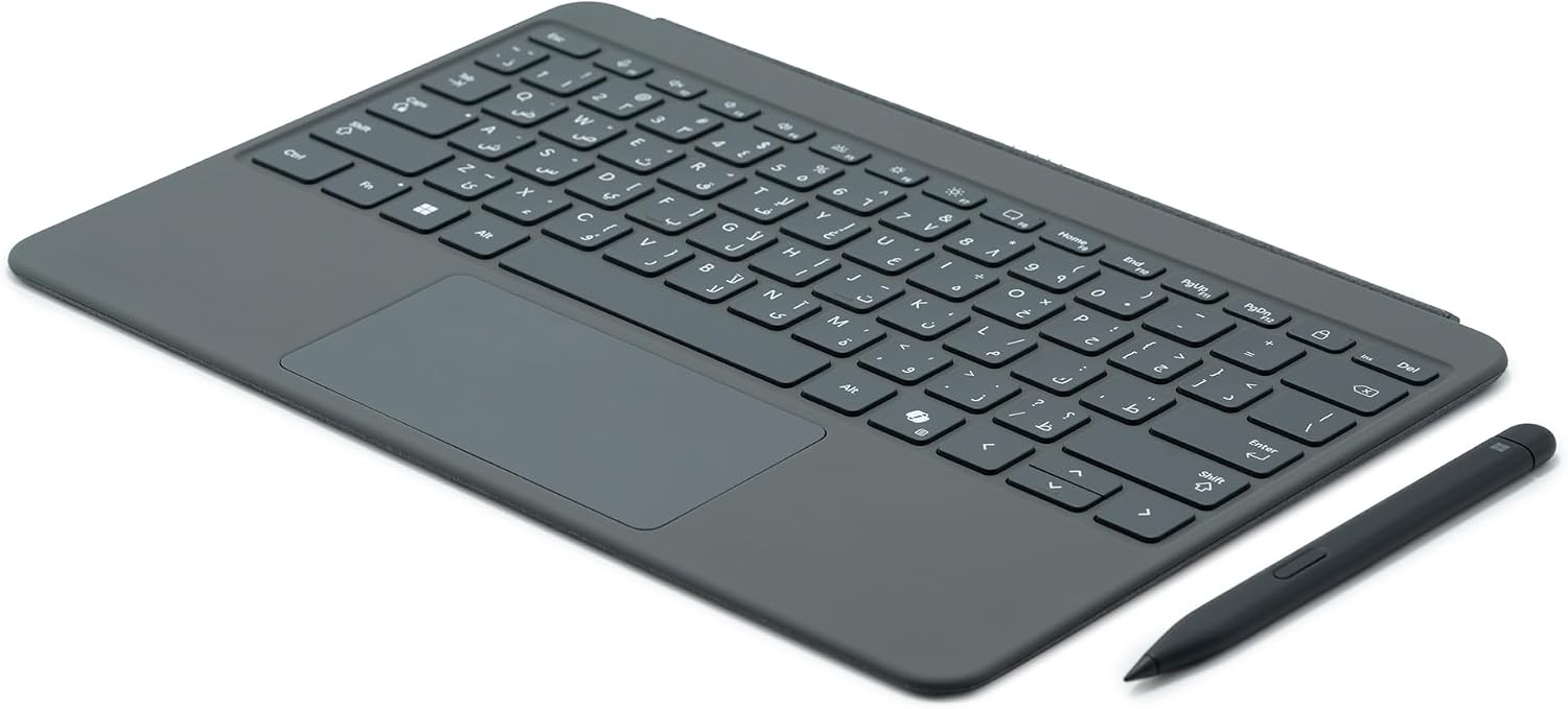 لوحة مفاتيح Microsoft Surface Pro‏ مقاس 12 بوصة مع حزمة قلم Slim، لوحة مفاتيح كاملة الحجم بإضاءة خلفية، لوحة لمس دقيقة، قلم Surface Slim، مفتاح Copilot مخصص، لجهاز Surface Pro مقاس 12 بوصة – Slate