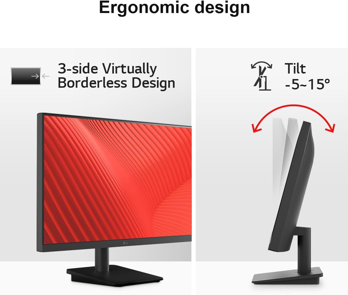 LG 24MS500‑B 24″ Full HD IPS Monitor – 100 Hz, 5 ms (GtG), Reader Mode & Flicker Safe, AMD FreeSync, VESA Mount