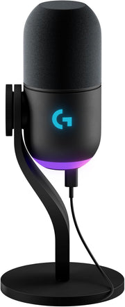 Logitech G Yeti GX RGB Dynamic Gaming Microphone – USB‑C, Supercardioid, 24‑bit/96 kHz, LIGHTSYNC RGB, Blue VO!CE, Gain Scroll Wheel
