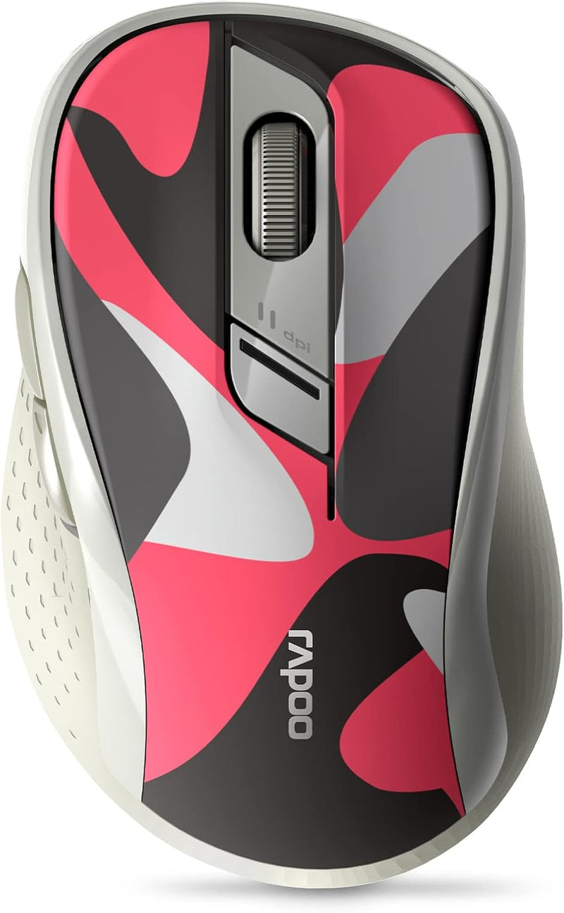 Rapoo M500 Silent Multi-mode Wireless Mouse – Bluetooth 3.0/4.0/5.0 & 2.4GHz, Adjustable 600–1600 DPI, Silent Clicks, 6 Buttons, 12-Month Battery Life
