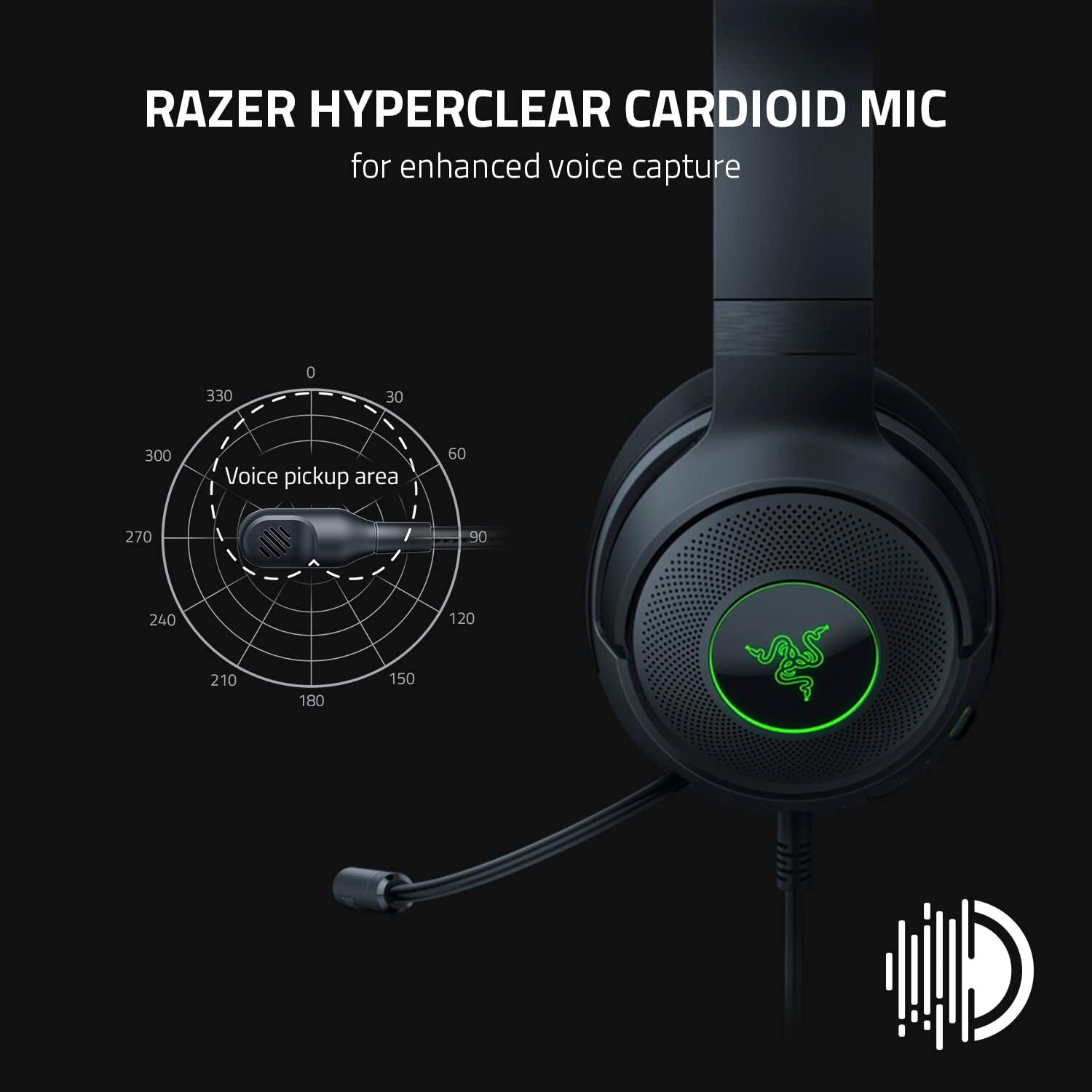 Razer Kraken V3 X Wired USB Gaming Headset: Lightweight Build - Triforce 40mm Drivers - HyperClear Cardioid Mic - 7.1 Surround Sound - Chroma RGB Lighting