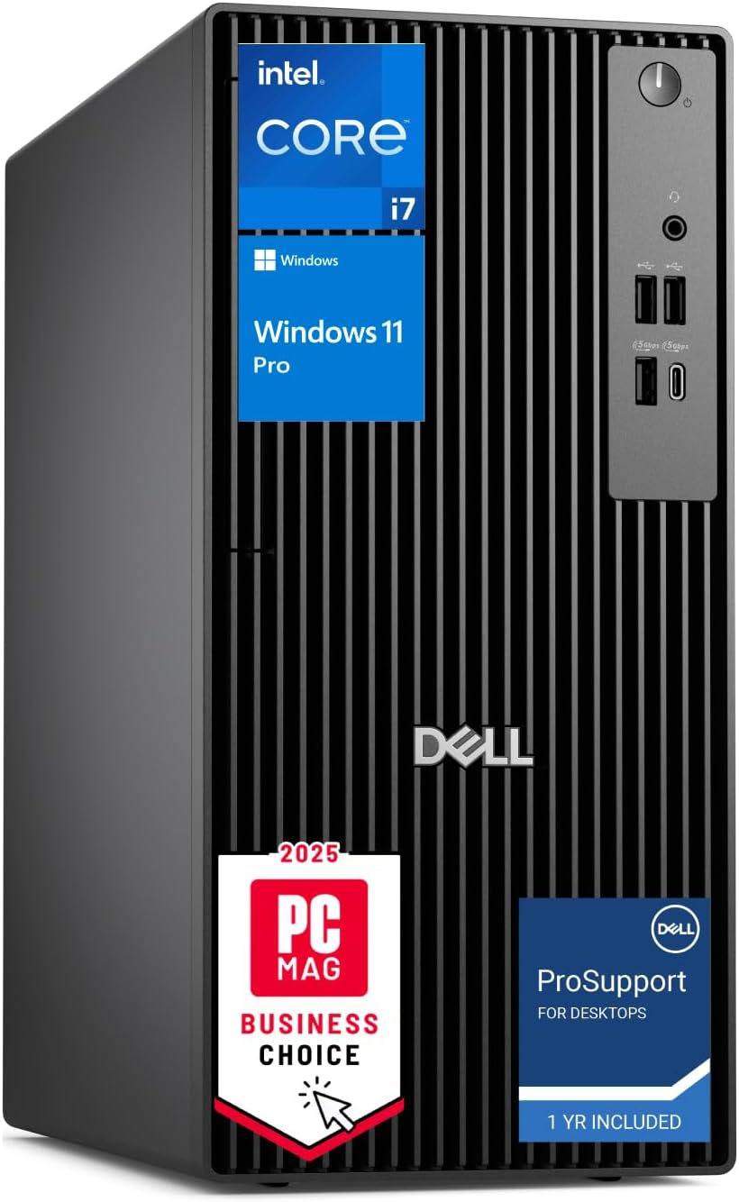كمبيوتر مكتبي ديل برو تاور QCT1250 - إنتل i7-14700 - ذاكرة وصول عشوائي 16 جيجابايت - قرص صلب ثابت 1 تيرابايت - مشاركة - ويندوز 11 برو