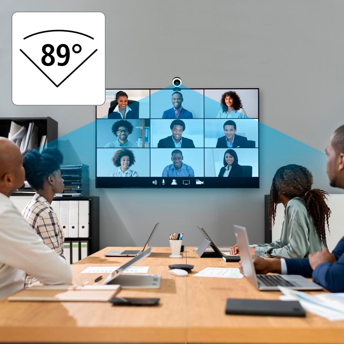 Hama C-850 Pro QHD 2K Webcam with LED Ring Light , Autofocus , Dual Microphones , Remote Control , Privacy Cover , USB Plug & Play for Streaming & Video Conferencing