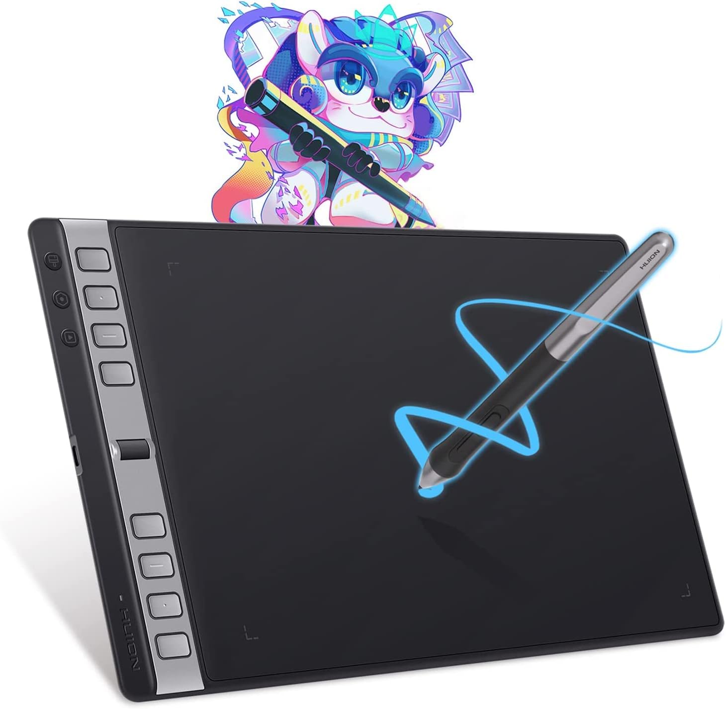 HUION 2023 New Inspiroy 2 L H1061P Graphics Tablet with 3 Group Keys + Scroller and Battery-Free Pen PW110, 10.5 x 6.56 inches Pen Tablet for Mac, Windows, Chrome OS, Harmony OS, Linux & Android