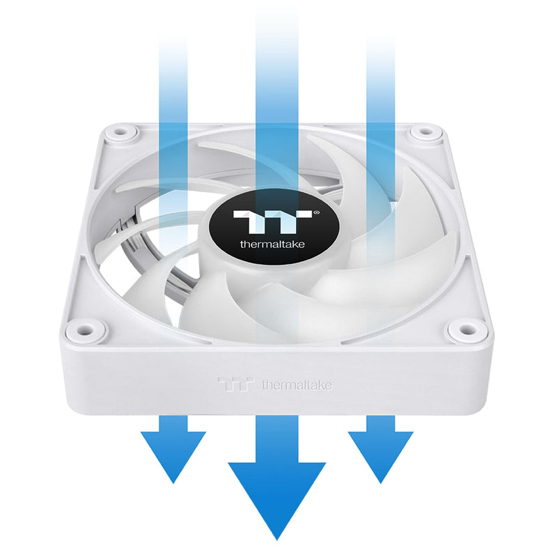 Thermaltake CT120 EX ARGB Sync PC Cooling Fan White (3-Fan Pack), Magnetic Connection, 5V Motherboard Sync, 16.8 Million Colors 9 Addressable LEDs, 120 mm Case/Radiator Fan