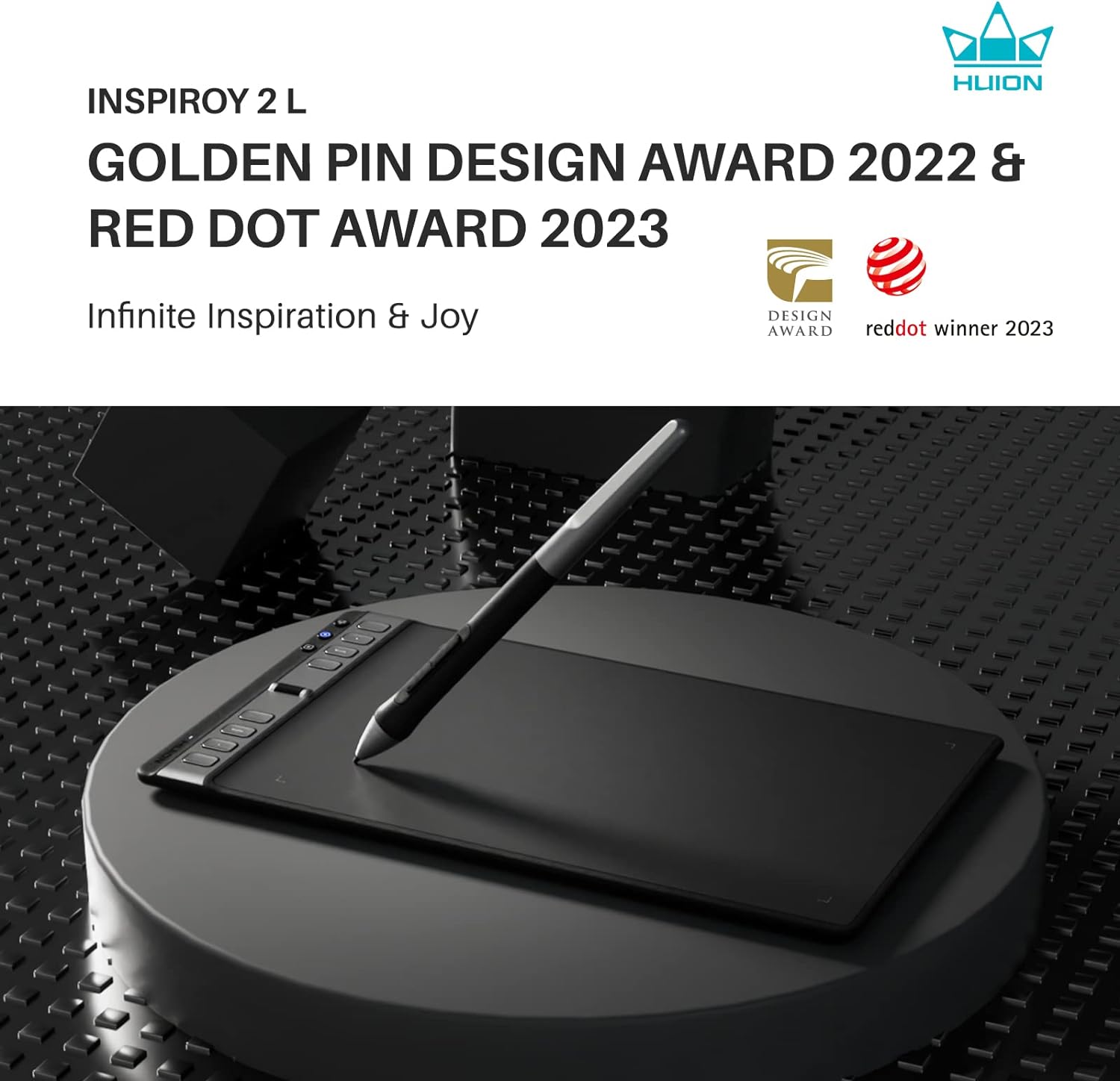 HUION 2023 New Inspiroy 2 L H1061P Graphics Tablet with 3 Group Keys + Scroller and Battery-Free Pen PW110, 10.5 x 6.56 inches Pen Tablet for Mac, Windows, Chrome OS, Harmony OS, Linux & Android