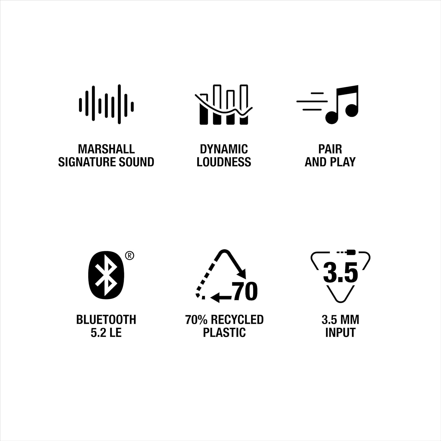 مكبر صوت Marshall Acton III Bluetooth المنزلي - صوت ستيريو عالٍ مع تحكم في الجهير والطبقات العالية، يعمل بالكهرباء، مدخل AUX بحجم 3.5 مم