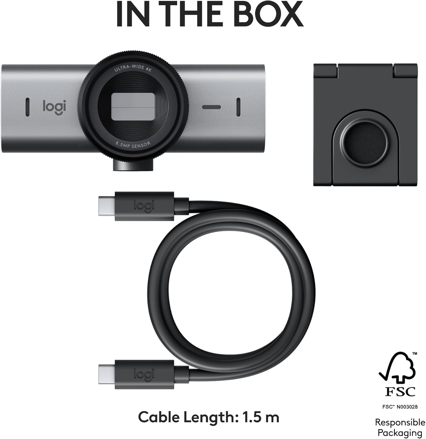 Logitech MX Brio 4K Webcam – AI‑Enhanced Ultra HD, USB‑C, Dual Beamforming Mics, Show Mode & Privacy Shutter