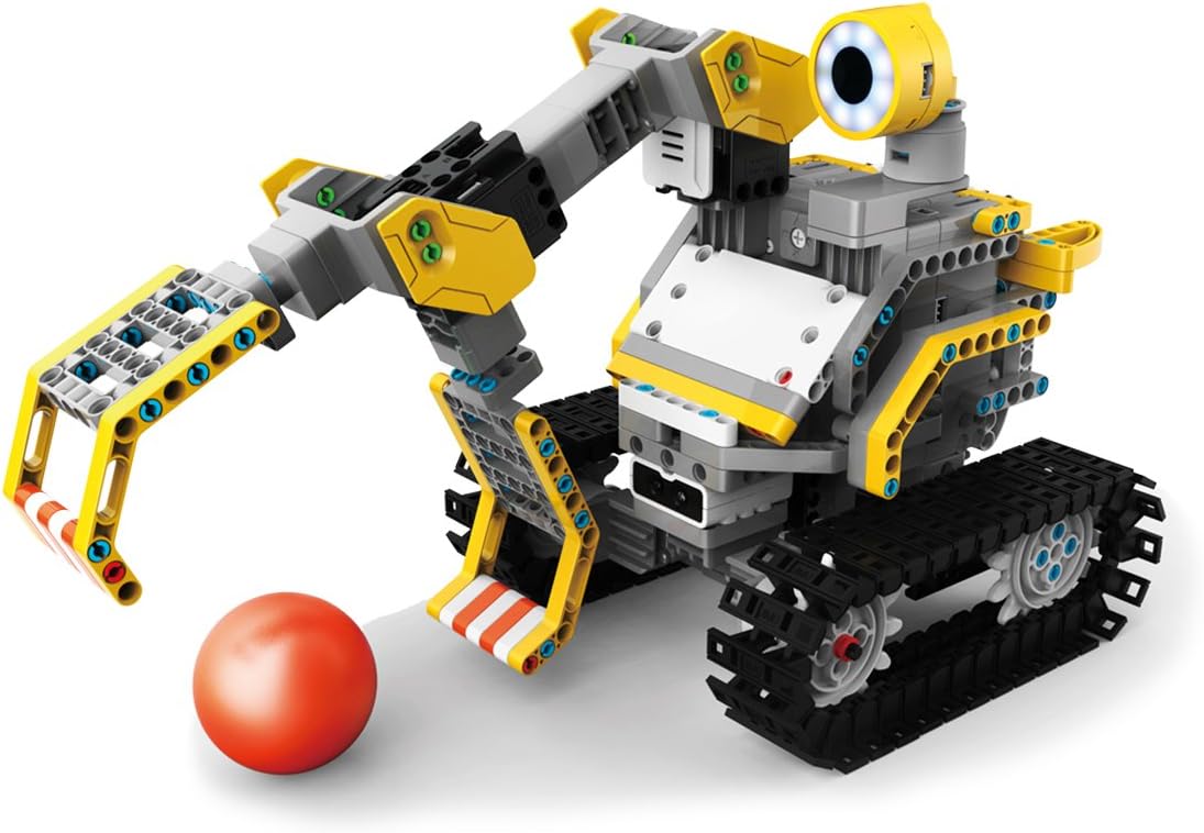UBTECH JIMU Robot BuilderBots Kit – طقم بناء وبرمجة GrabberBot أو DigBot مع 357 قطعة، حساسات وبرمجة Blockly