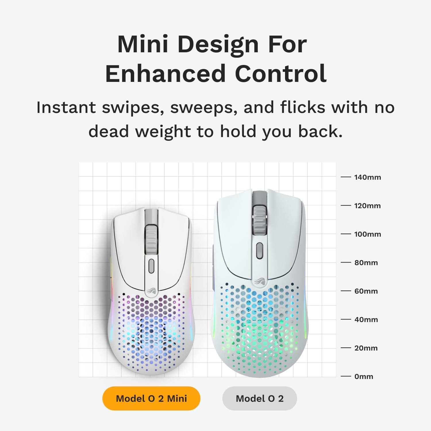 Glorious Model O 2 Mini Wireless Gaming Mouse, 57g Ultra-Lightweight, 26K Optical Sensor, Dual Wireless 2.4GHz & Bluetooth 5.2, Up to 210H Battery, 80M Clicks, 6 Programmable Buttons, FPS Gaming Mouse