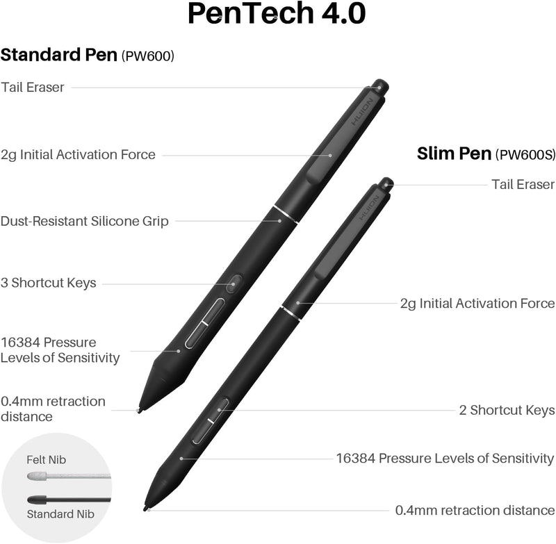 HUION Kamvas Pro 27 - 4K UHD Pen Display with Battery-Free Stylus, 99% Adobe RGB Color Gamut, and Adjustable Stand for Professional Digital Art and Design