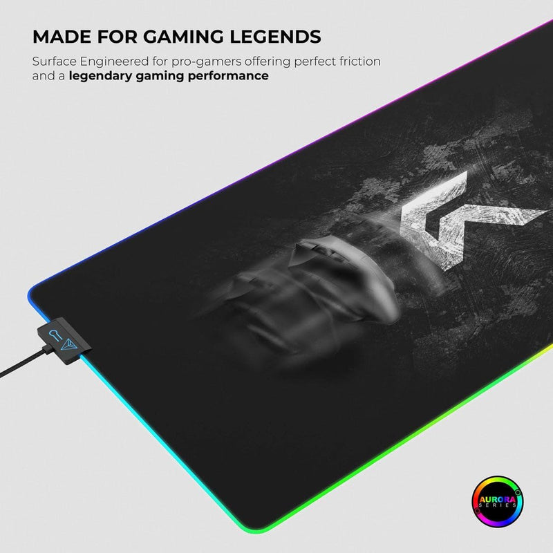 Cybeart  Signature Edition RGB Gaming Desk Mat (XXL - 900x400x4mm)  Waterproof, Never Slip Base, RGB LED, Esports Grade