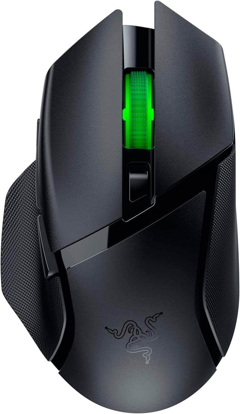 ماوس الألعاب اللاسلكي Razer Basilisk V3 X HyperSpeed ​​القابل للتخصيص: مفاتيح ميكانيكية Gen-2-5G مستشعر بصري متقدم 18K - Chroma RGB 9 عناصر تحكم قابلة للبرمجة، بطارية 535 ساعة، أسود كلاسيكي