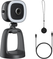BOYA BY-CM6B 4K USB Webcam with Built-in Microphone and Adjustable LED Light – Plug & Play for Streaming, Video Calls, and Content Creation