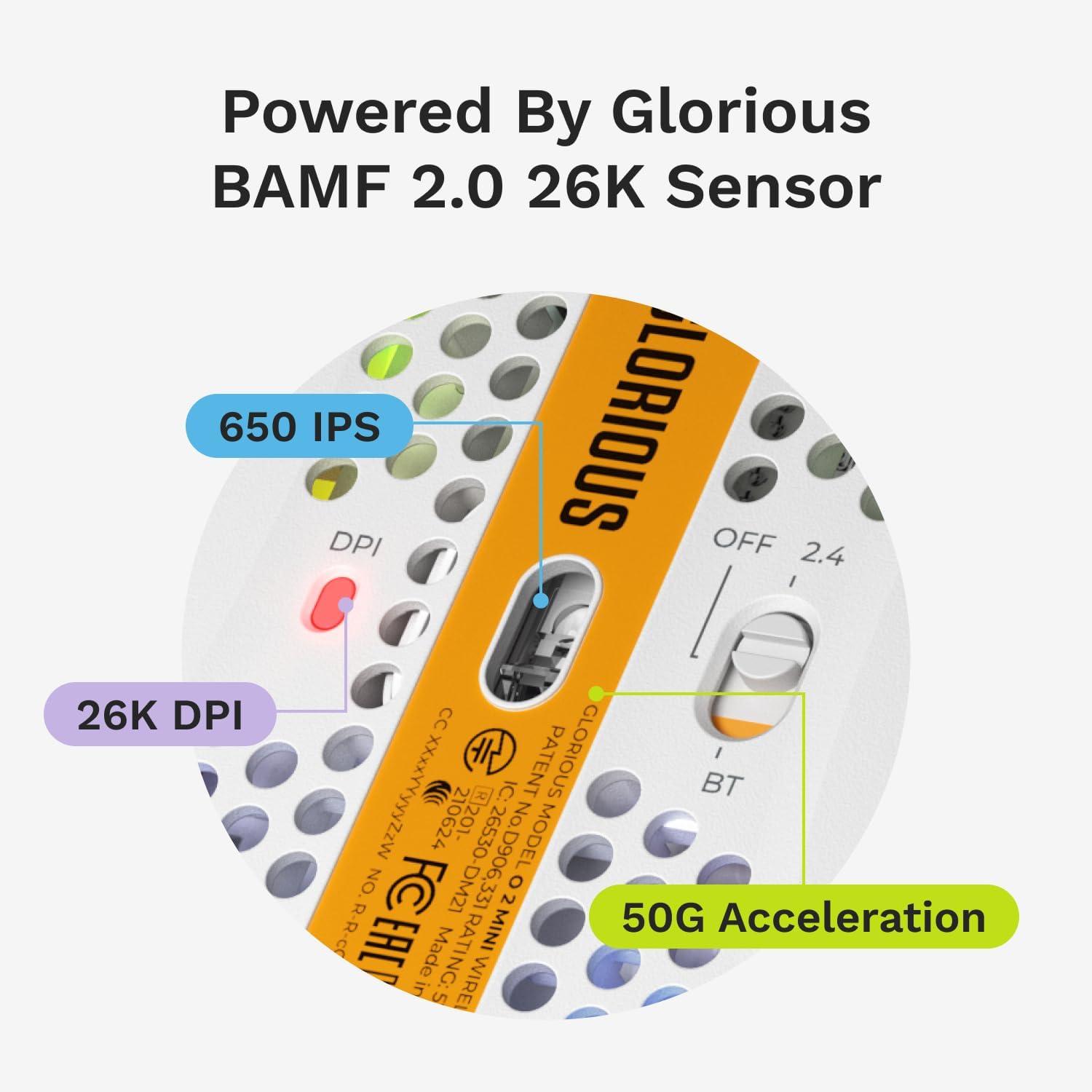 Glorious Model O 2 Mini Wireless Gaming Mouse, 57g Ultra-Lightweight, 26K Optical Sensor, Dual Wireless 2.4GHz & Bluetooth 5.2, Up to 210H Battery, 80M Clicks, 6 Programmable Buttons, FPS Gaming Mouse