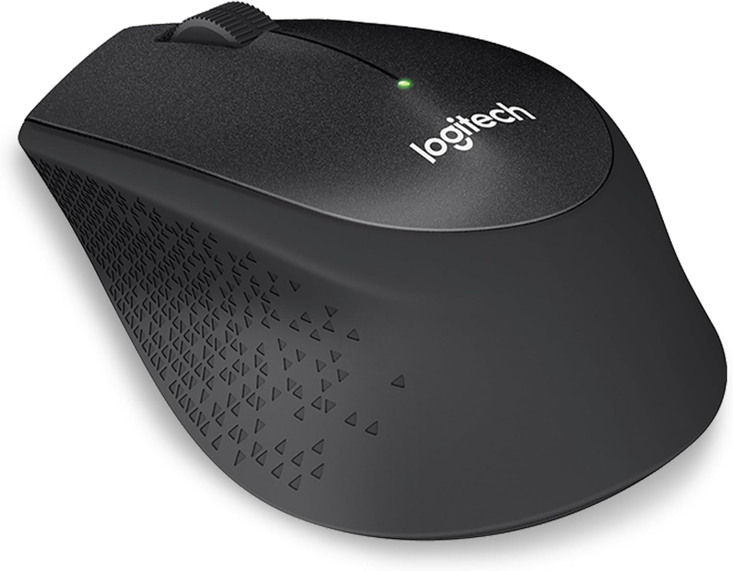 ماوس لوجيتك M330 سايلنت بلس لاسلكي، نقرات هادئة SilentTouch، تصميم مريح لليد اليمنى، تتبع عالي الدقة، نطاق لاسلكي 10 أمتار، مستقبل USB، عمر بطارية 24 شهر، أسود