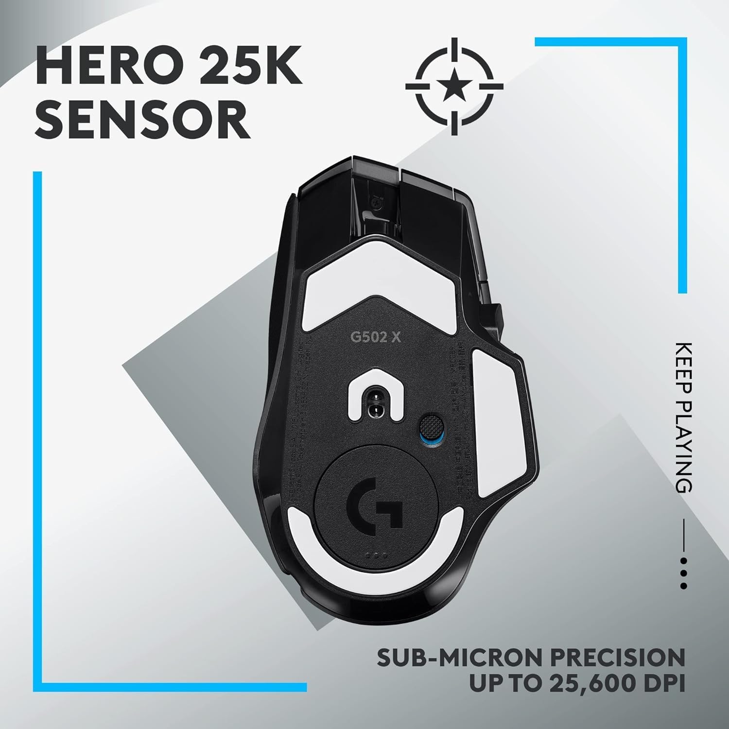 Logitech G502 X LIGHTSPEED Wireless Gaming Mouse – LIGHTFORCE Hybrid Switches, HERO 25K Sensor - 13 Programmable Buttons - 140-Hour Battery Life